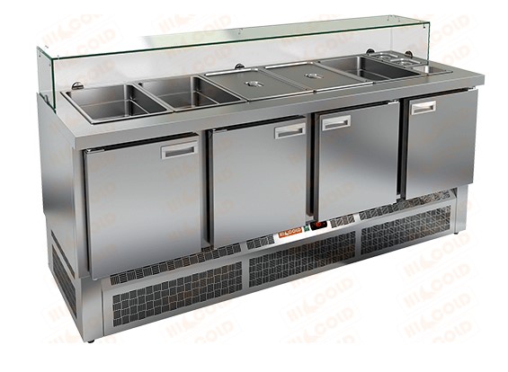 Стол холодильный для салатов (саладетта) HICOLD SLE3-1111GN низкое стекло